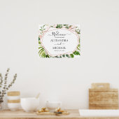 Eucalyptus Green Roos Gold Weddenschap Welkomsttek Poster (Keuken)