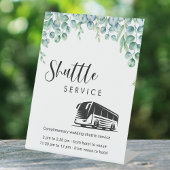 Eucalyptus Green Shuttle Service Trouwbord Reclamebord Met Voetstuk