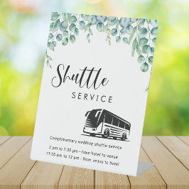 Eucalyptus Green Shuttle Service Trouwbord Reclamebord Met Voetstuk