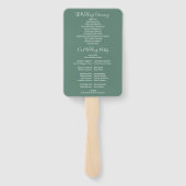 Eucalyptus Green Signature Script Trouwprogramma Handwaaier (Achterkant)