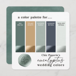 Eucalyptus Green Summer Weddenschap Colour Palette Kaart