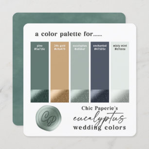 Eucalyptus Green Summer Weddenschap Colour Palette Kaart