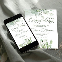 Eucalyptus Green Verloving Kaart, Unieke bruiloft
