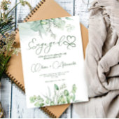 Eucalyptus Green Verloving Kaart, Unieke bruiloft Kaart