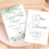 Eucalyptus Green Verloving Kaart, Unieke bruiloft Kaart