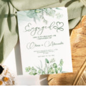 Eucalyptus Green Verloving Kaart, Unieke bruiloft Kaart