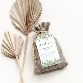 Eucalyptus Green Waterverf & Gold Wedding Cadeaulabel