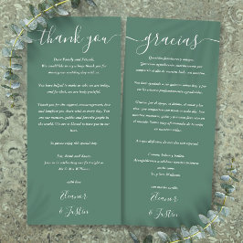 Eucalyptus Green Wedding 2 Taal Dank u kaart