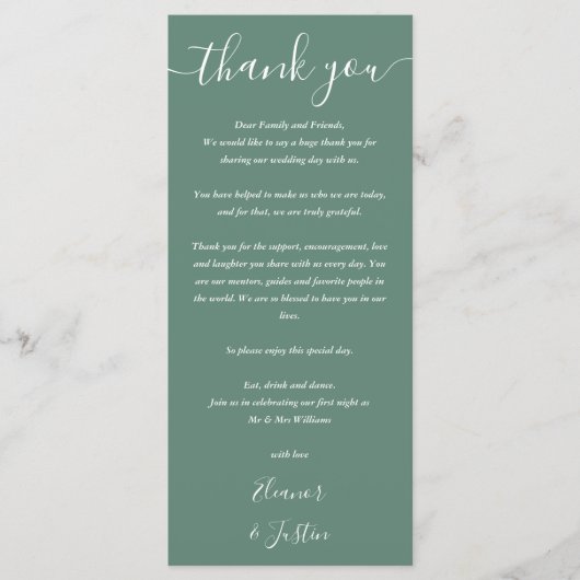 Eucalyptus Green Wedding 2 Taal Dank u kaart (Voorkant)