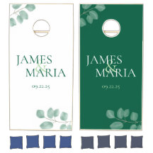 Eucalyptus Green Wedding Game Cornhole Set