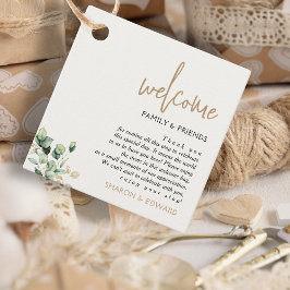 Eucalyptus Green Wedding Welkom Geschenktas Mand Bedankjes Labels