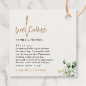 Eucalyptus Green Wedding Welkom Geschenktas Mand Bedankjes Labels (Achterkant)