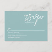 Eucalyptus Green, Winter Leaves Wedding RSVP Card Advieskaart (Voorkant)