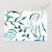 Eucalyptus Green, Winter Leaves Wedding RSVP Card Advieskaart (Achterkant)