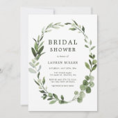 Eucalyptus Green Wreath Vrijgezellenfeest Kaart (Voorkant)