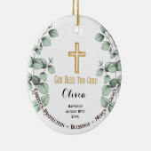 Eucalyptus Greenary Christening Baptisme Keramisch Ornament (Rechts)