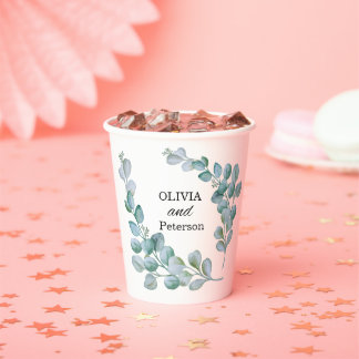 Eucalyptus greenary wedding paper cop papieren bekers