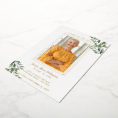 Eucalyptus Greenergy | Funeral Memorial Foto Folie Uitnodiging (Gedraaid)