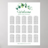 Eucalyptus Greenery 15 Table Wedding Seating Chart Poster (Voorkant)