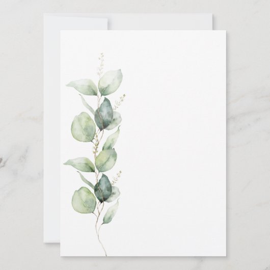 Eucalyptus Greenery 40th Birthday Party Kaart (Achterkant)