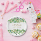 Eucalyptus Greenery 50ste gouden bruiloft Jubileum Papieren Bordje (Feest)