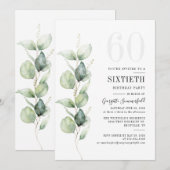 Eucalyptus Greenery 60e verjaardag Kaart (Voorkant / Achterkant)