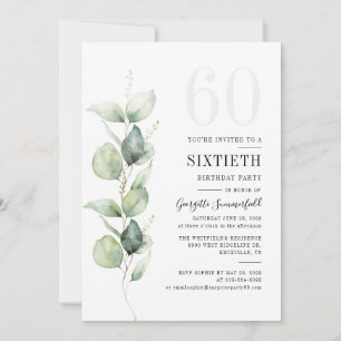 Eucalyptus Greenery 60e verjaardag Kaart