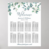 Eucalyptus Greenery 8 Tables Weddenschap Poster (Voorkant)