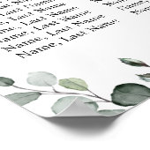 Eucalyptus Greenery 8 Tables Weddenschap Poster (Hoek)