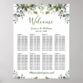 Eucalyptus Greenery 8 Tables Weddenschap Poster (Voorkant)
