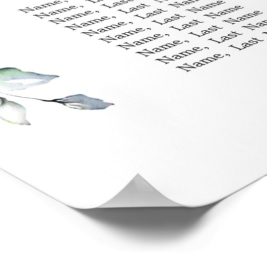 Eucalyptus Greenery 8 Tables Weddenschap Poster (Hoek)