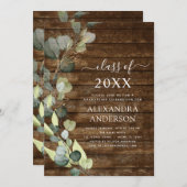 Eucalyptus Greenery Afstuderen Klasse 2022 Hout Kaart (Voorkant / Achterkant)