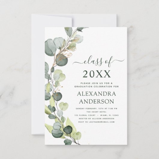 Eucalyptus Greenery Afstuderen Klasse 2023 Kaart (Voorkant)