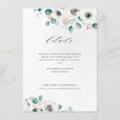 Eucalyptus greenery anemone floral rustitbruiloft informatiekaartje (Voorkant)