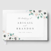 Eucalyptus Greenery anemone florale rustige bruilo Gastenboek (Voorkant)