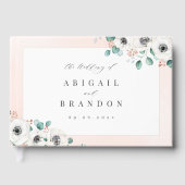 Eucalyptus Greenery anemone florale rustige bruilo Gastenboek (Voorkant)