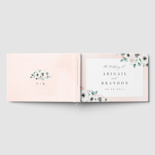 Eucalyptus Greenery anemone florale rustige bruilo Gastenboek (Volledig)