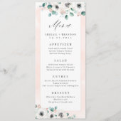 Eucalyptus Greenery anemone florale rustige bruilo Menu (Voorkant)