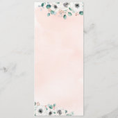 Eucalyptus Greenery anemone florale rustige bruilo Menu (Achterkant)