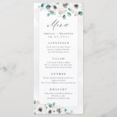 Eucalyptus Greenery anemone florale rustige bruilo Menu (Voorkant)