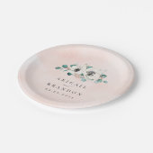 Eucalyptus Greenery anemone florale rustige bruilo Papieren Bordje (Gekanteld)