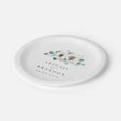 Eucalyptus Greenery anemone florale rustige bruilo Papieren Bordje (Gekanteld)