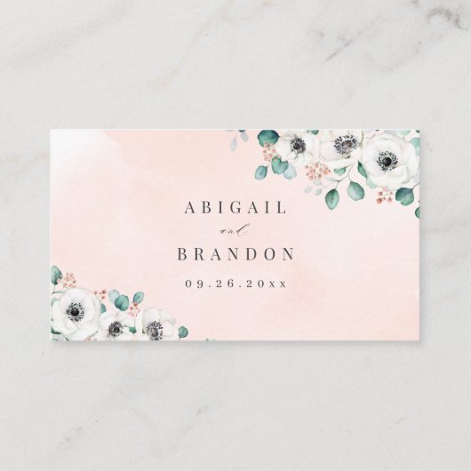 Eucalyptus Greenery anemone florale rustige bruilo Plaatskaartje (Achterkant)