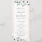 Eucalyptus Greenery anemone florale rustige bruilo Programmakaart (Voorkant)
