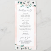 Eucalyptus Greenery anemone florale rustige bruilo Programmakaart (Achterkant)