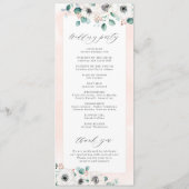 Eucalyptus Greenery anemone florale rustige bruilo Programmakaart (Achterkant)