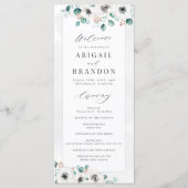 Eucalyptus Greenery anemone florale rustige bruilo Programmakaart (Voorkant)