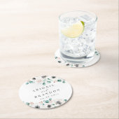 Eucalyptus Greenery anemone florale rustige bruilo Ronde Kartonnen Onderzetter (Insitu)