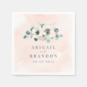 Eucalyptus Greenery anemone florale rustige bruilo Servet (Voorkant)