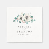 Eucalyptus Greenery anemone florale rustige bruilo Servet (Voorkant)